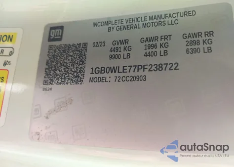 2023 Chevrolet Silverado 2500Hd 2Wd Long Bed Wt из США, поврежденный, VIN 1GB0WLE77PF238722